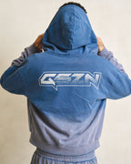 Azure Fade “GHFE” Cropped Hoodie